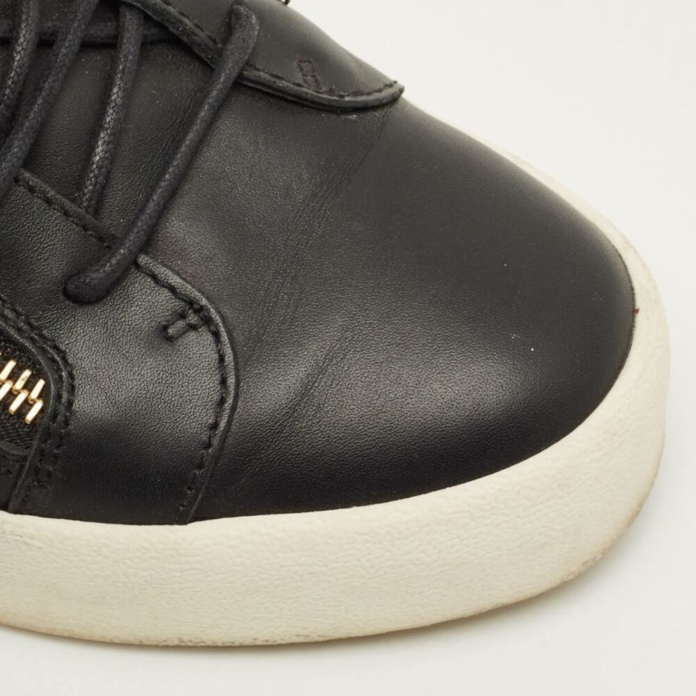 Giuseppe Zanotti Size 43.5 Black Leather Wings Double Side Zip High Top Sneakers - Picture 7 of 7